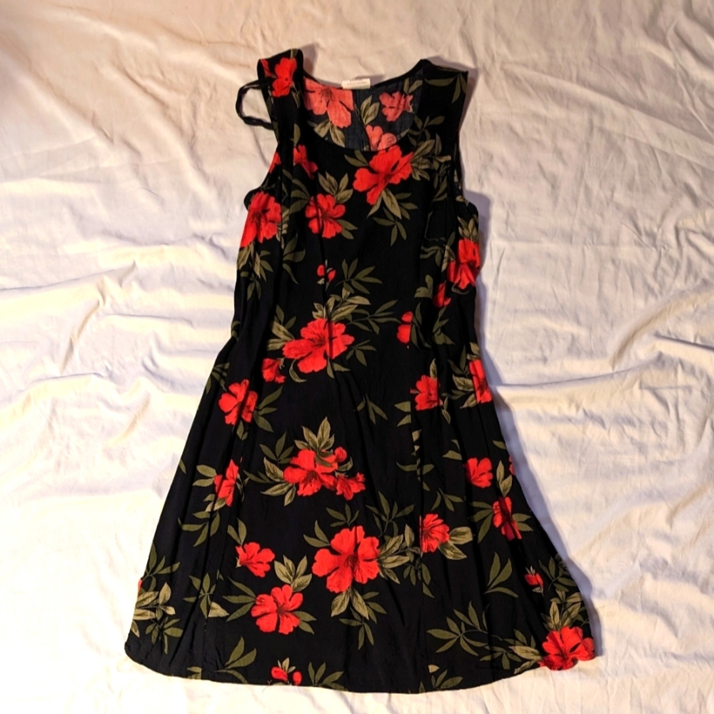 Sleeveless Floral Dress Above the Knee